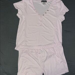 Fashion Nova Light Pink Buttoned Pajama Set